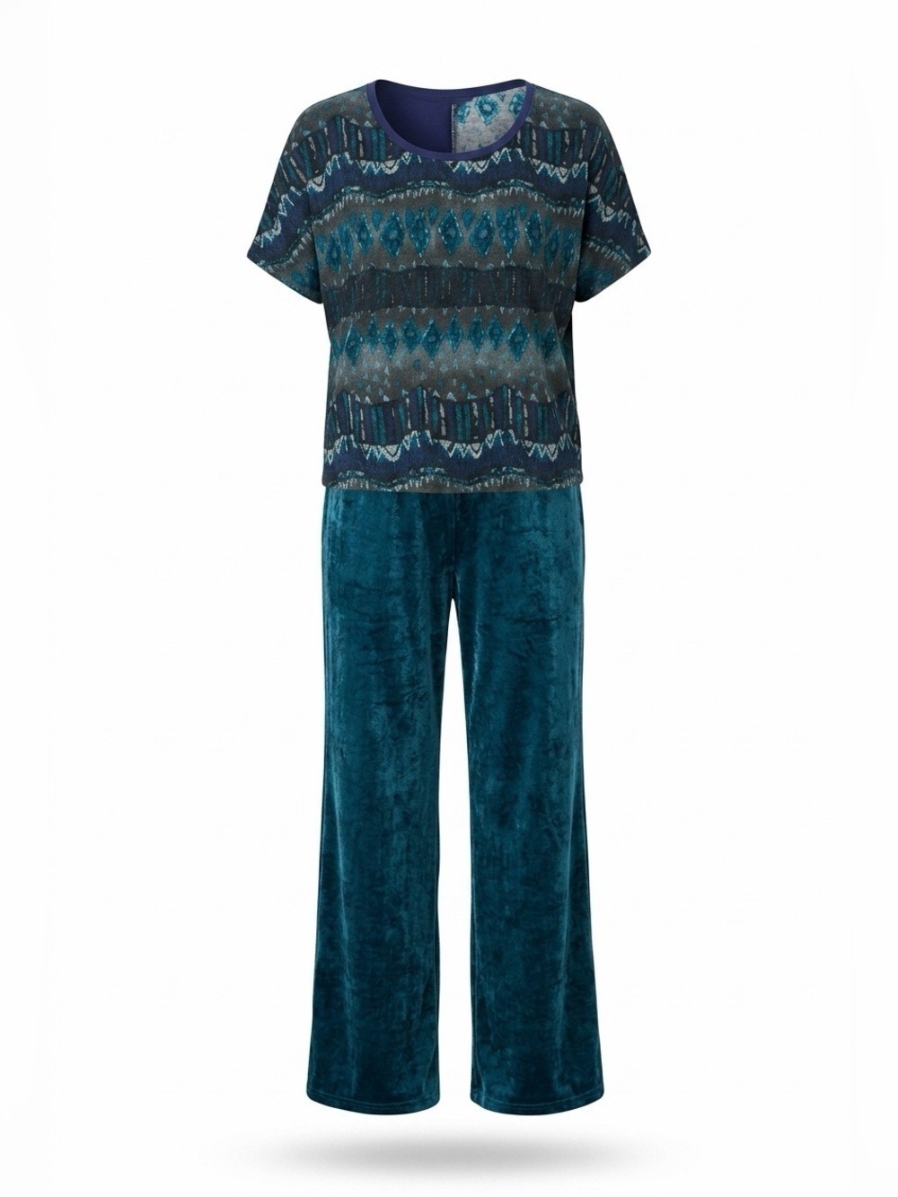 From Spa by Chicos Teal Velvet Pants (size 1) Like New - Picture 2 of 10